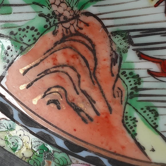 Vintage porcelain hand painted pewter encase bowl. - Picture 6 of 12